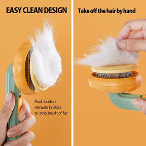 Pet Pumpkin Brush, Pet Grooming Self Cleaning Slicker Brush For Dogs Cats