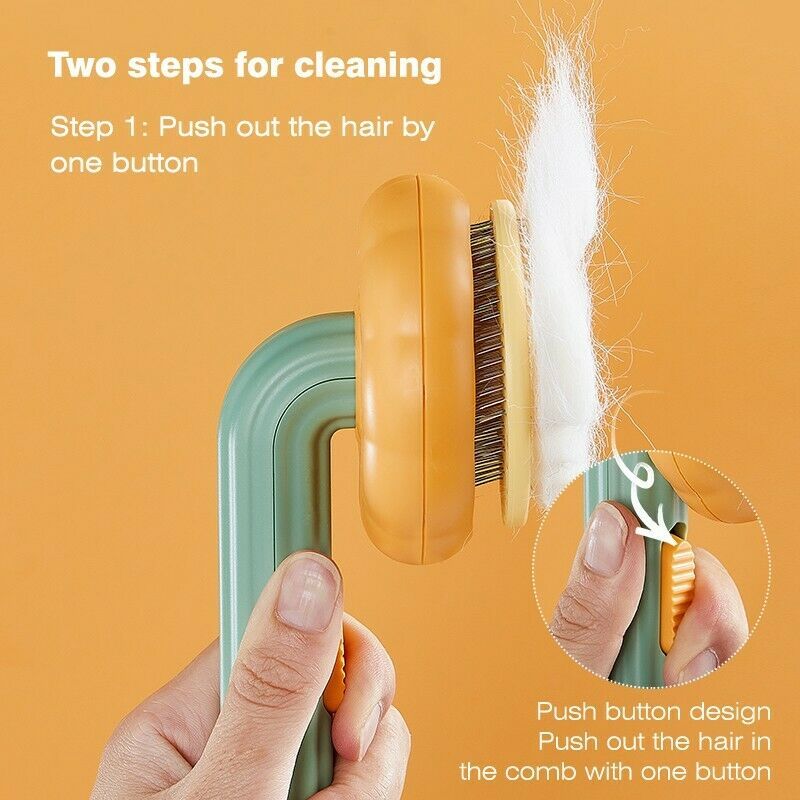 Pet Pumpkin Brush, Pet Grooming Self Cleaning Slicker Brush For Dogs Cats